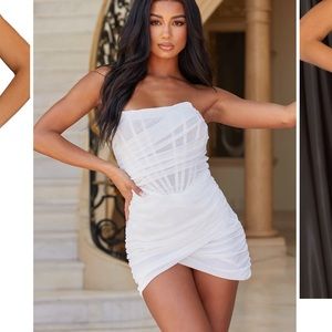 Chiffon boned corset dress